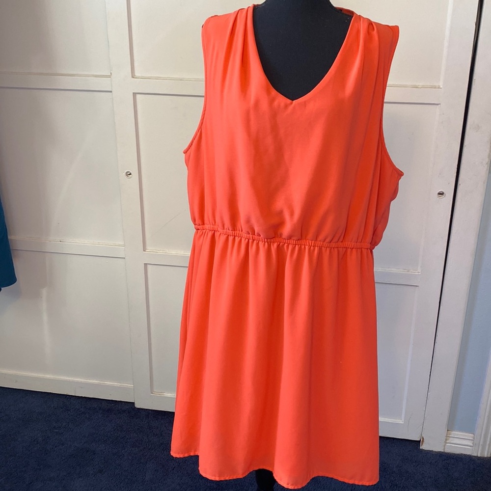 Coral sleeveless dress